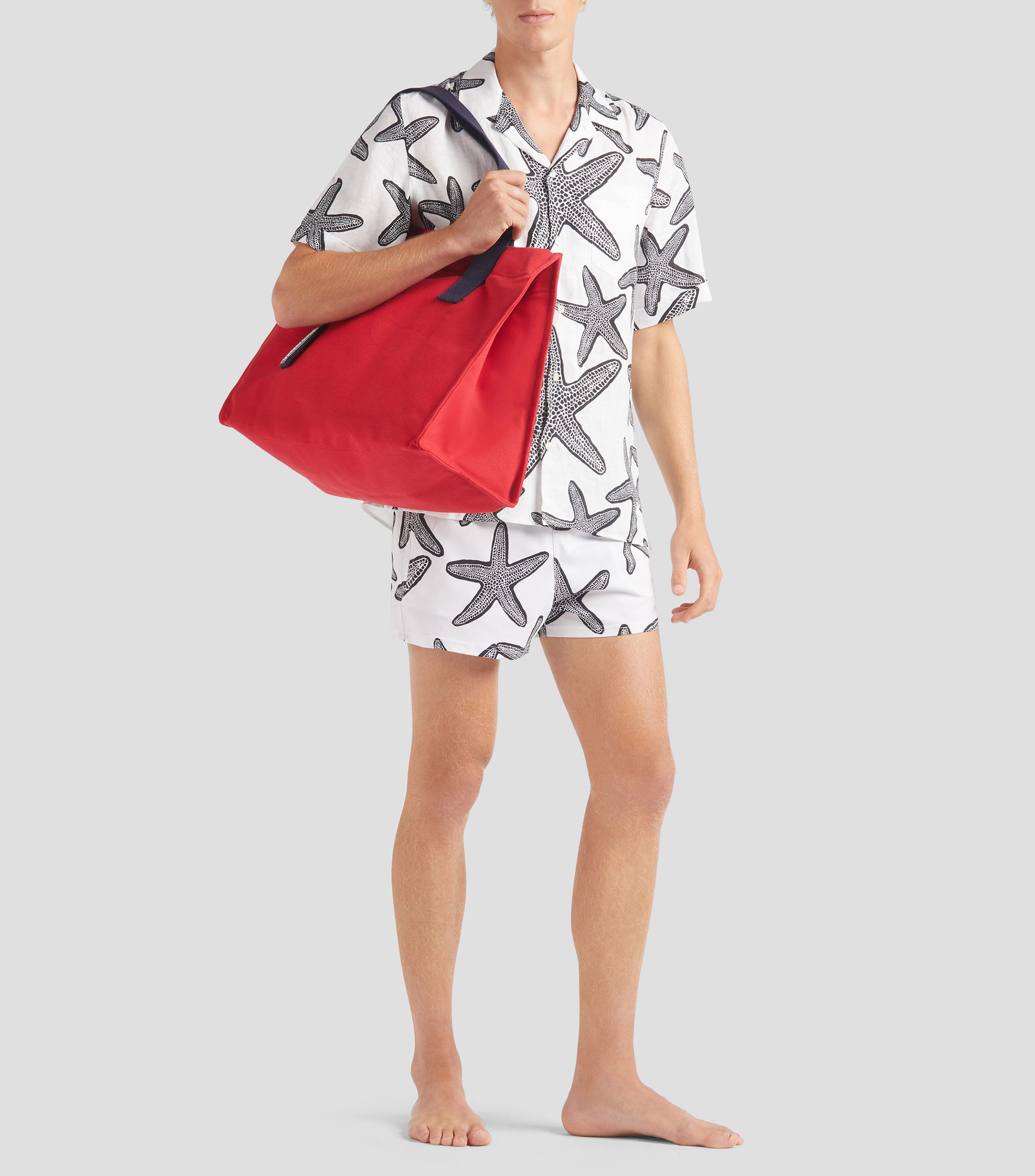 Camisa estampada con manga corta Hombre